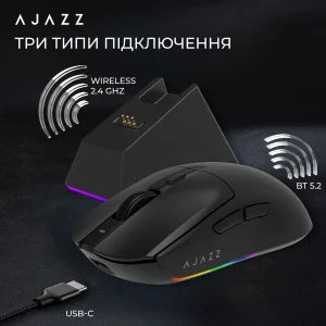Миша бездротова Ajazz AJ139 V2 Black (AJ139-V2-MC-B) UA