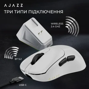 Мышь беспроводная Ajazz AJ179Pro White (AJ179-PRO-W) UA