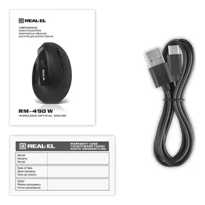 Мышь беспроводная REAL-EL RM-490W Black UA