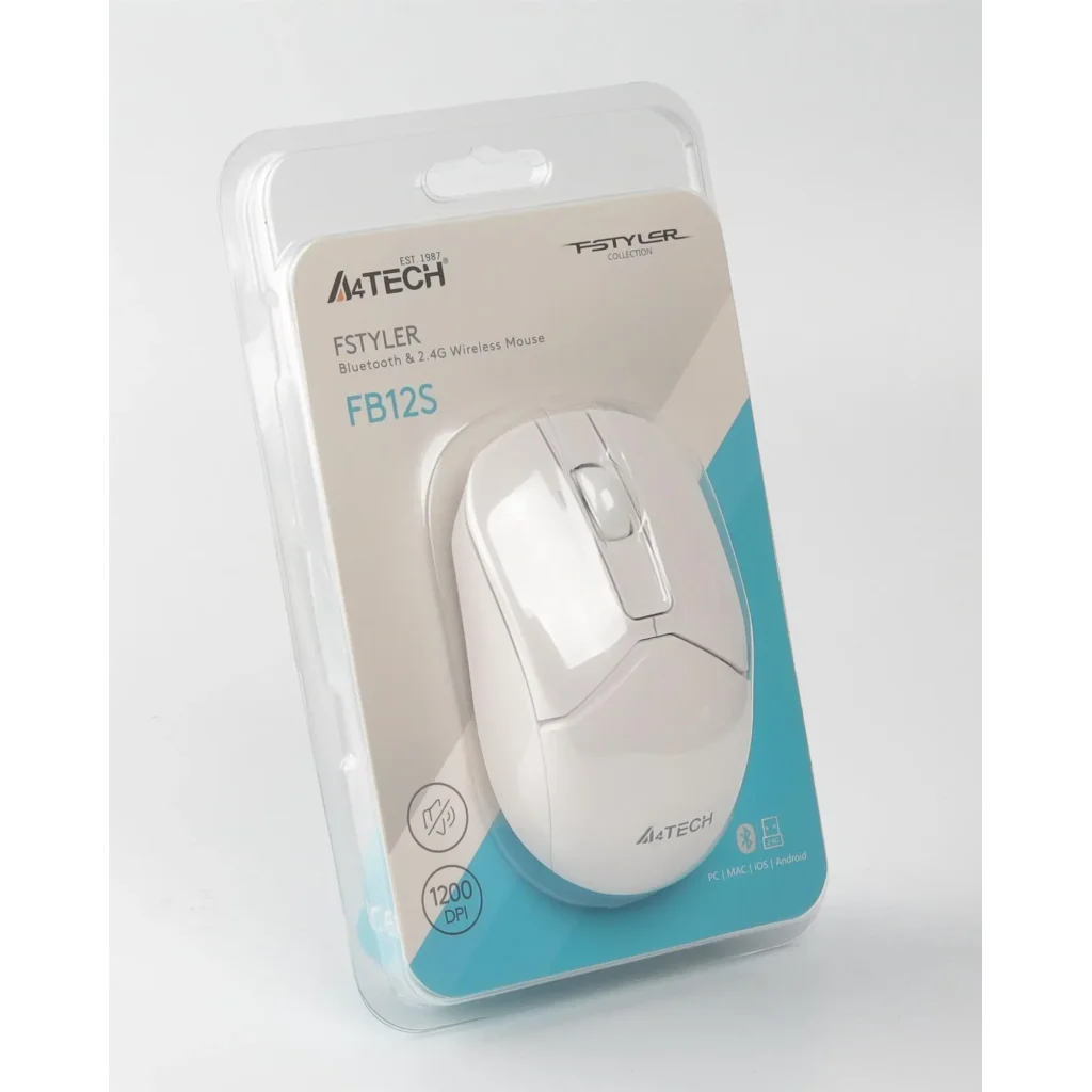 Мышь беспроводная A4Tech FB12S White UA