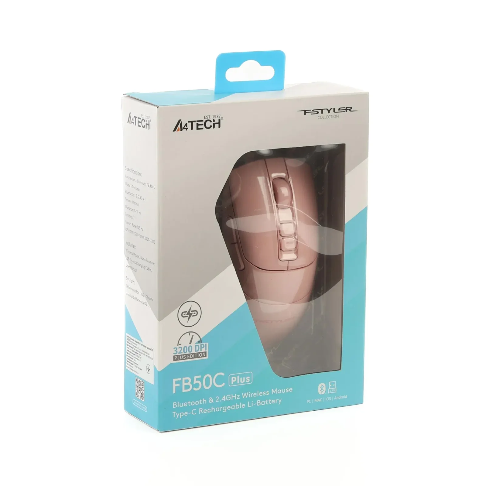 Миша бездротова A4Tech Fstyler FB50C Plus Pink UA