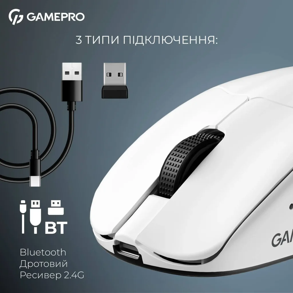 Миша бездротова GamePro Asgard Surt White (GM017W) UA