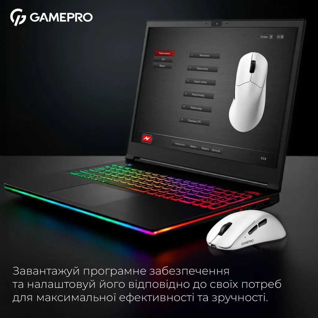 Миша бездротова GamePro Asgard Surt White (GM017W) UA