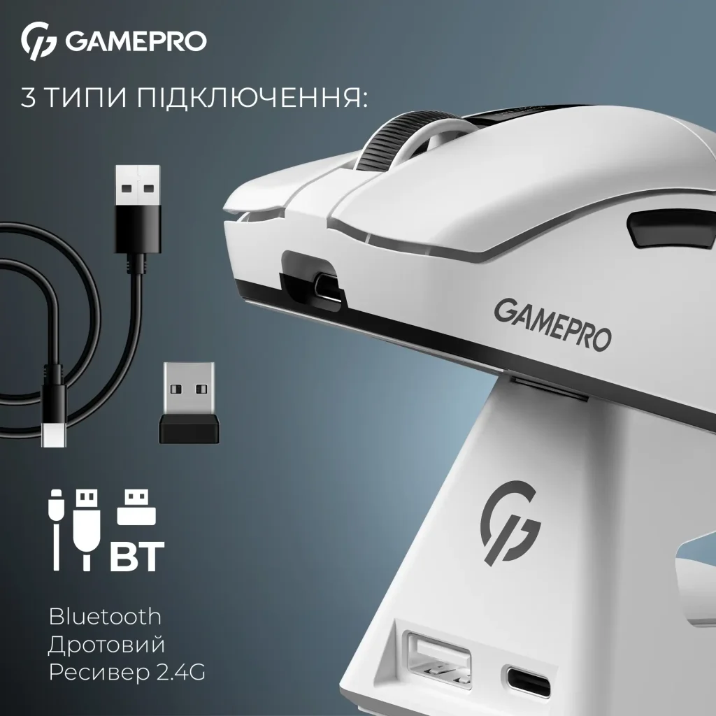Миша бездротова GamePro Asgard Thor White (GM023W) UA