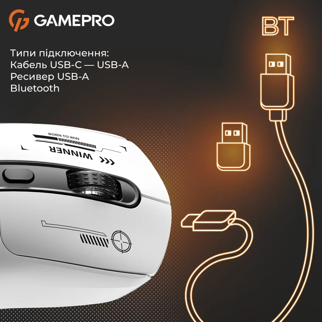Миша бездротова GamePro Genesis Winner White (GM079W) UA