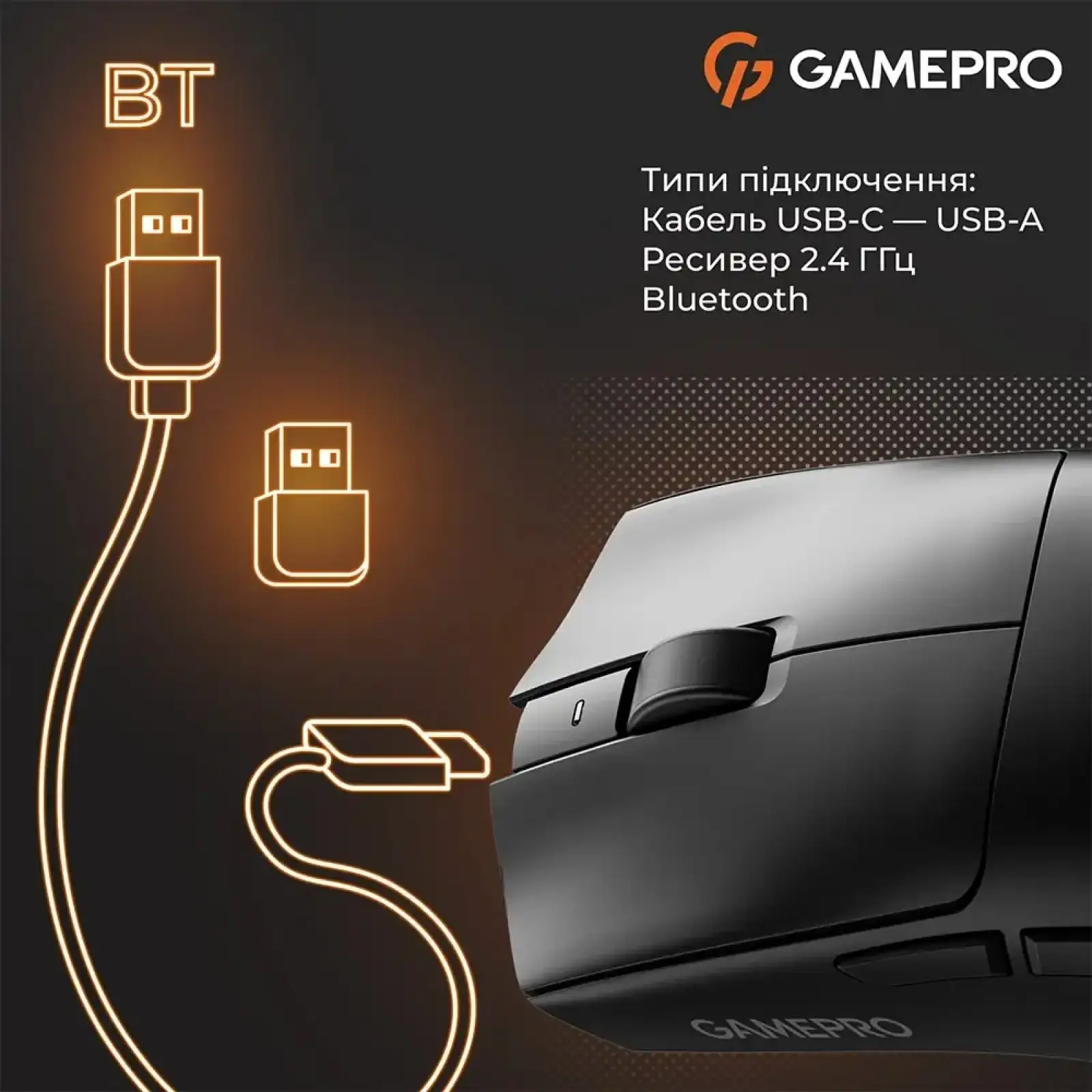 Миша бездротова GamePro Genesis Wizard Black (GM160B) UA