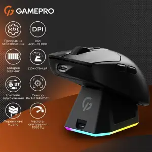 Мышь беспроводная GamePro Genesis Airmaster Black (GM167B) UA
