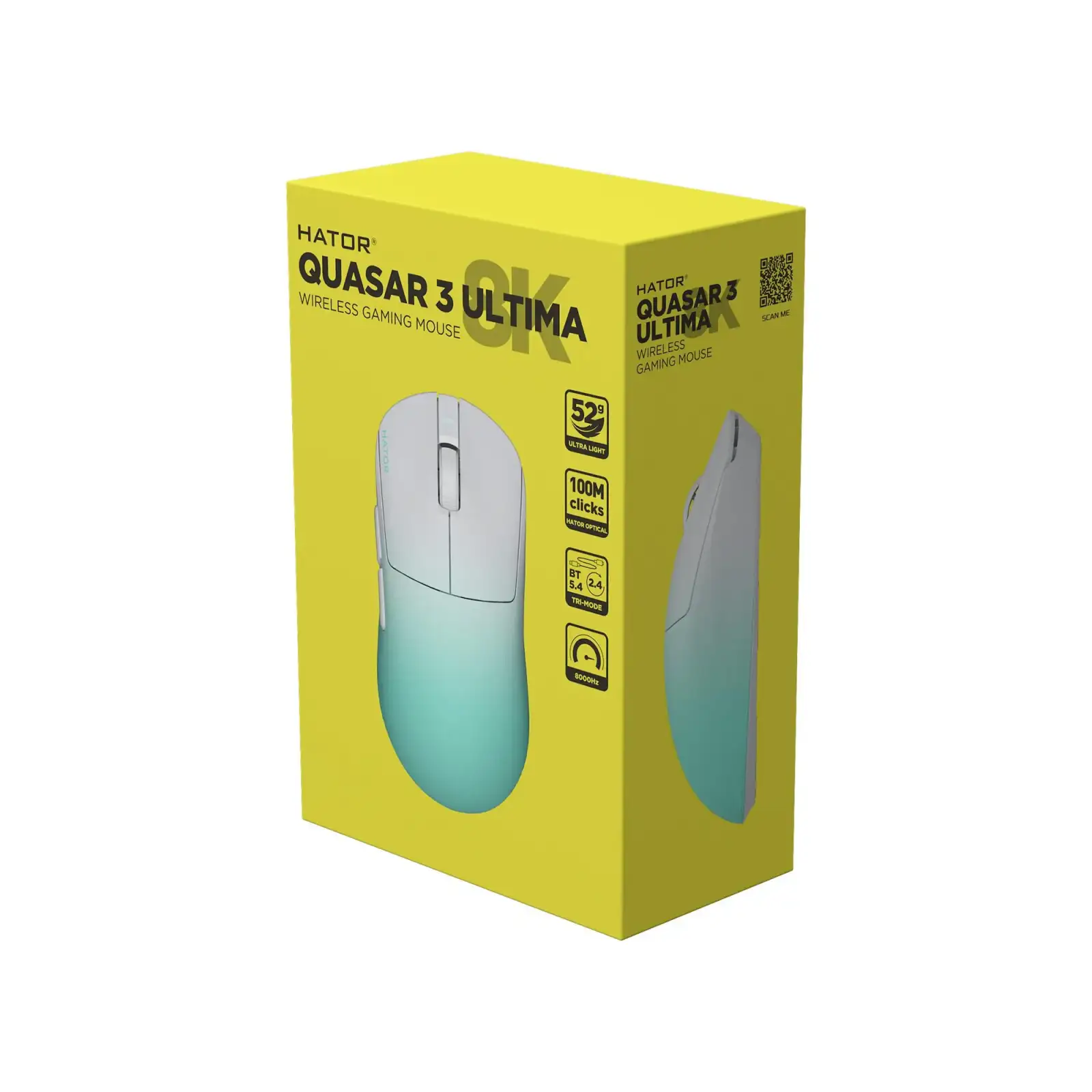 Миша бездротова Hator Quasar 3 Ultima 8K Wireless White/Mint (HTM761) UA