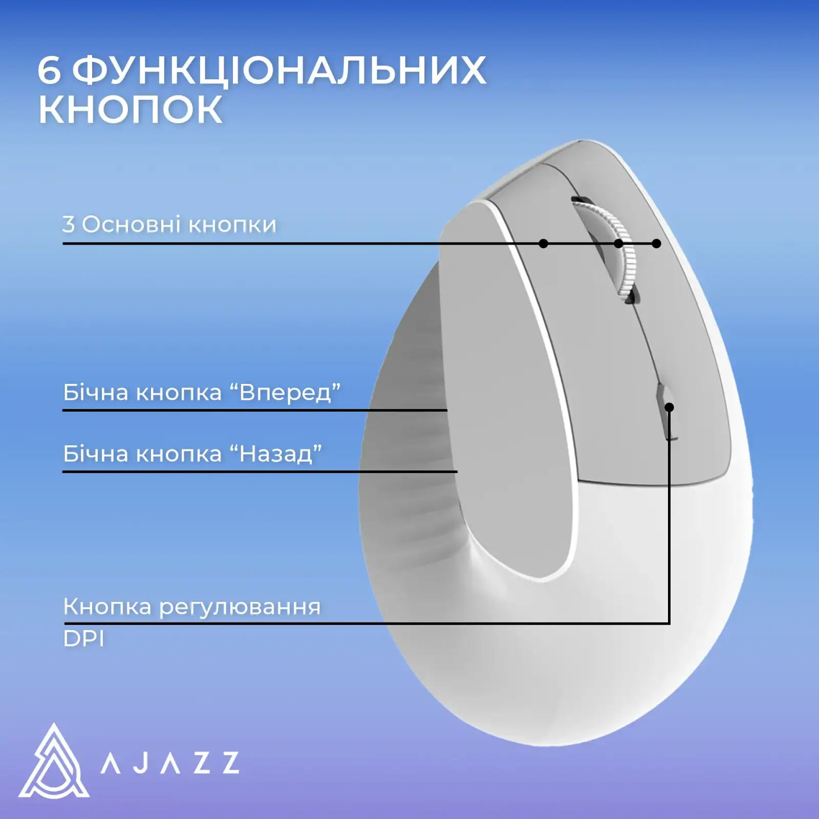 Миша бездротова Ajazz i-300 White (i300-W) UA