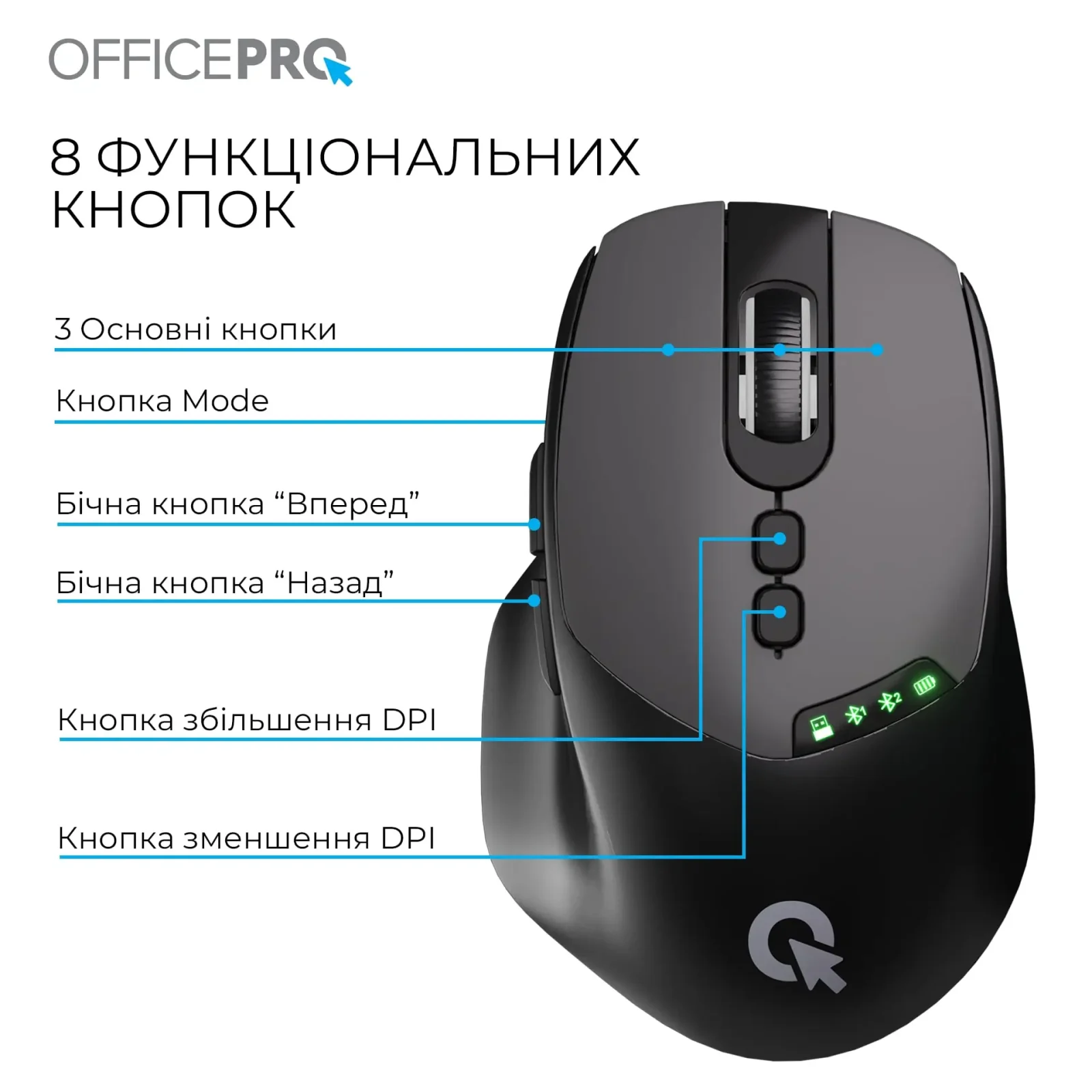 Мышь беспроводная OfficePro M520B Black UA