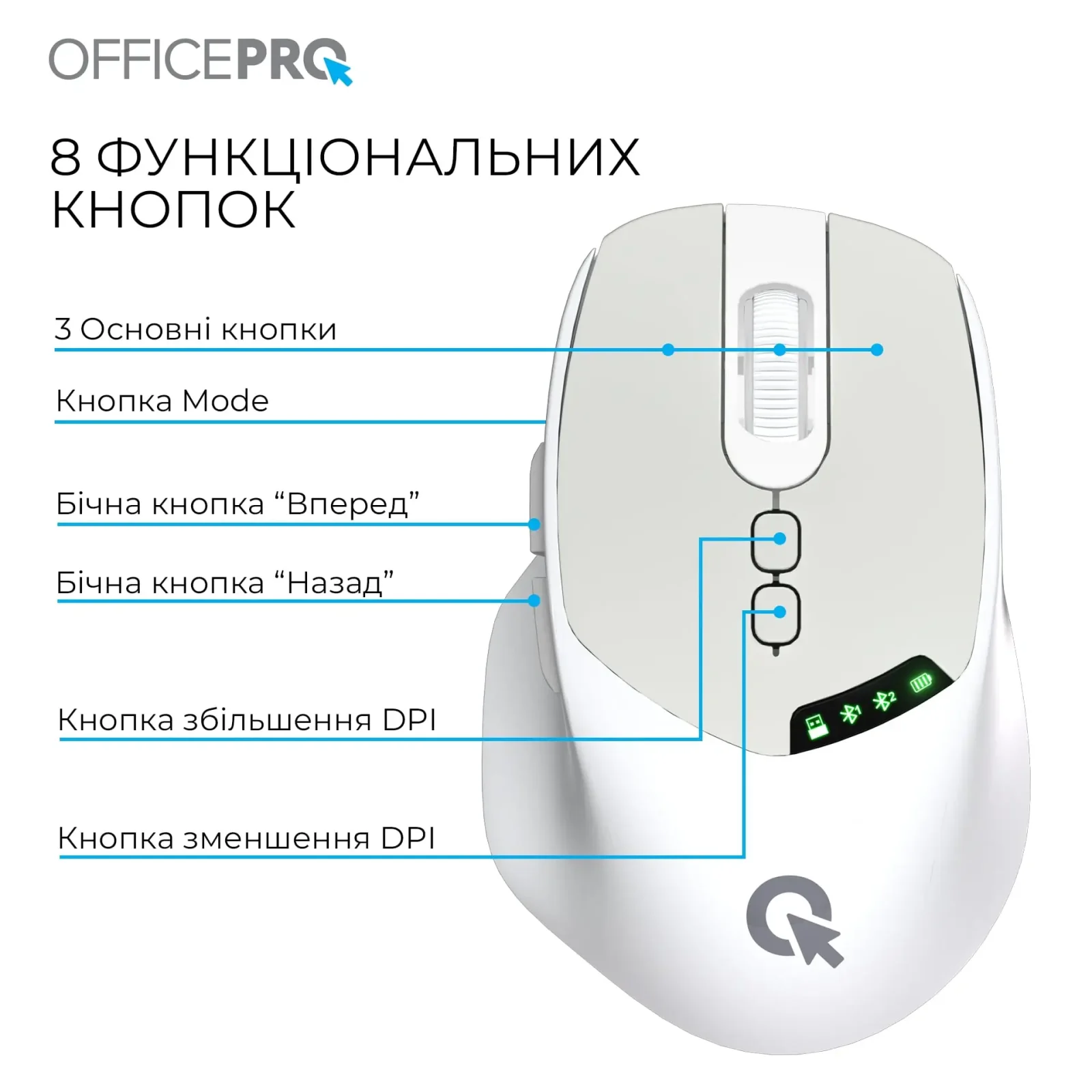 Мышь беспроводная OfficePro M520W White UA