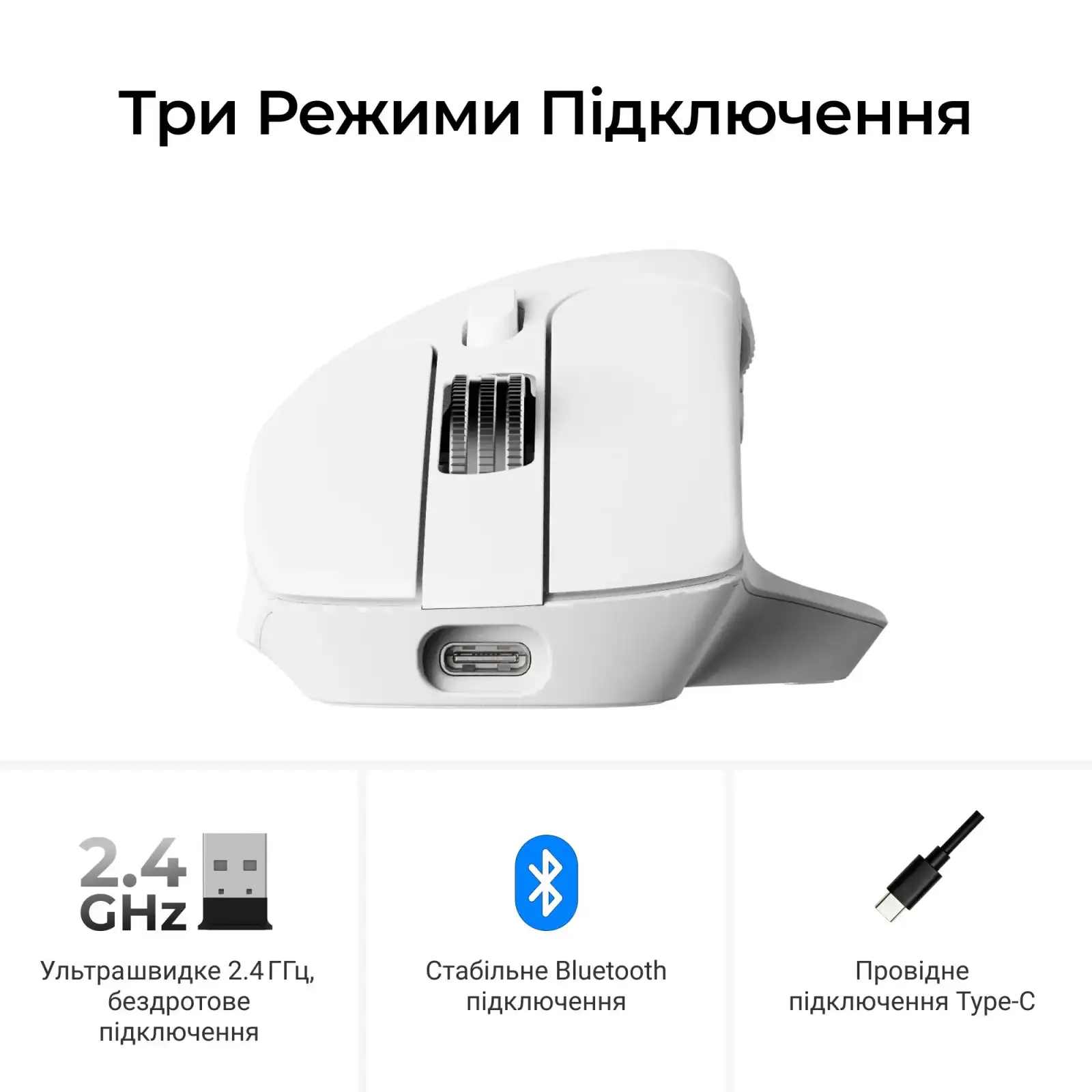 Мышь беспроводная Keychron M6S WL White (M6S-B72) UA