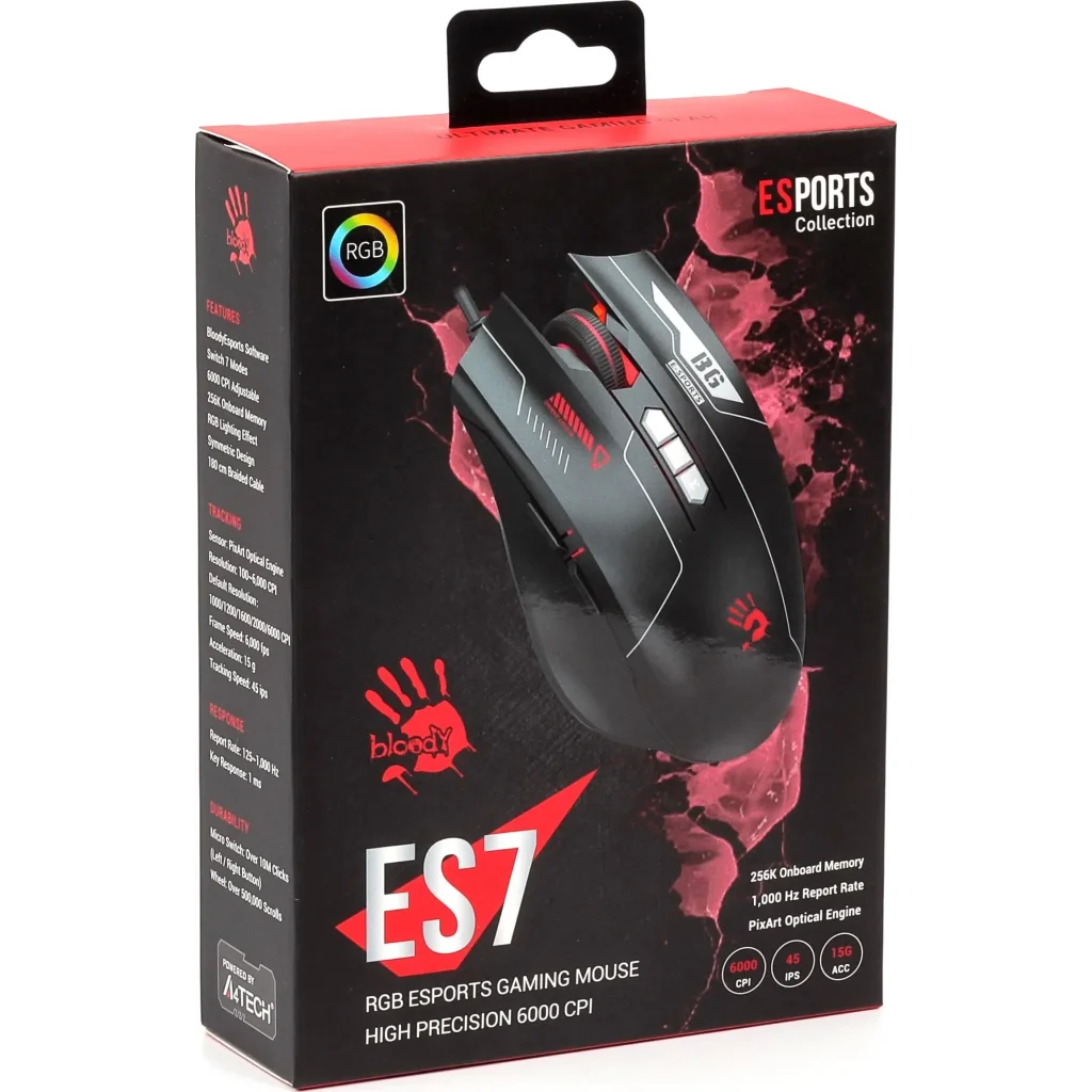 Миша A4Tech ES7 Bloody Esports Black UA
