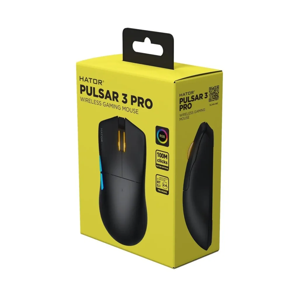Мышь беспроводная Hator Pulsar 3 Pro Wireless Black (HTM640) UA