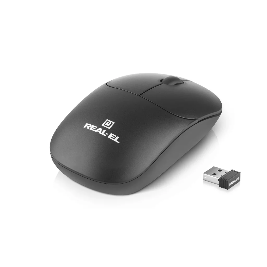 Мышь беспроводная REAL-EL RM-311 W Black, EL123200041 UA
