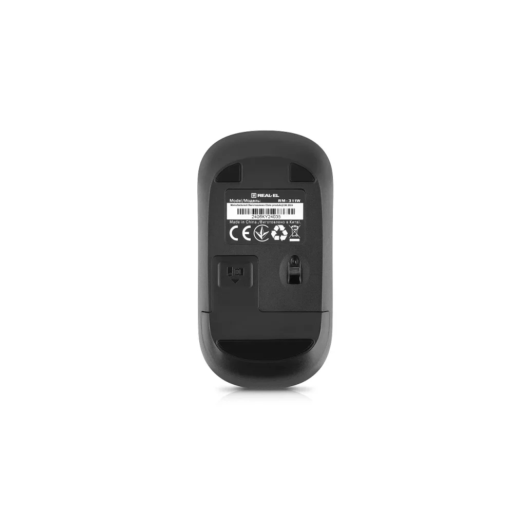 Мышь беспроводная REAL-EL RM-311 W Black, EL123200041 UA