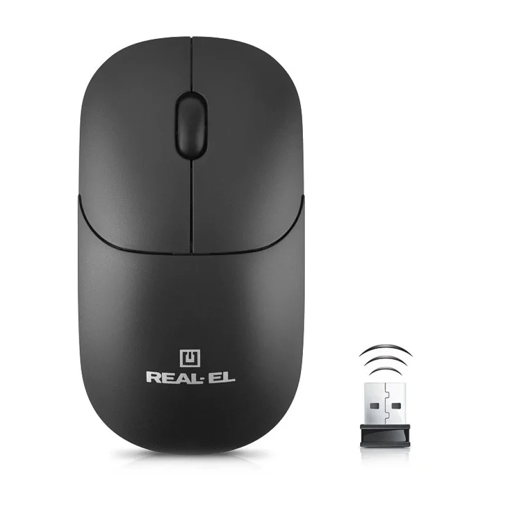 Мышь беспроводная REAL-EL RM-311 W Black, EL123200041 UA
