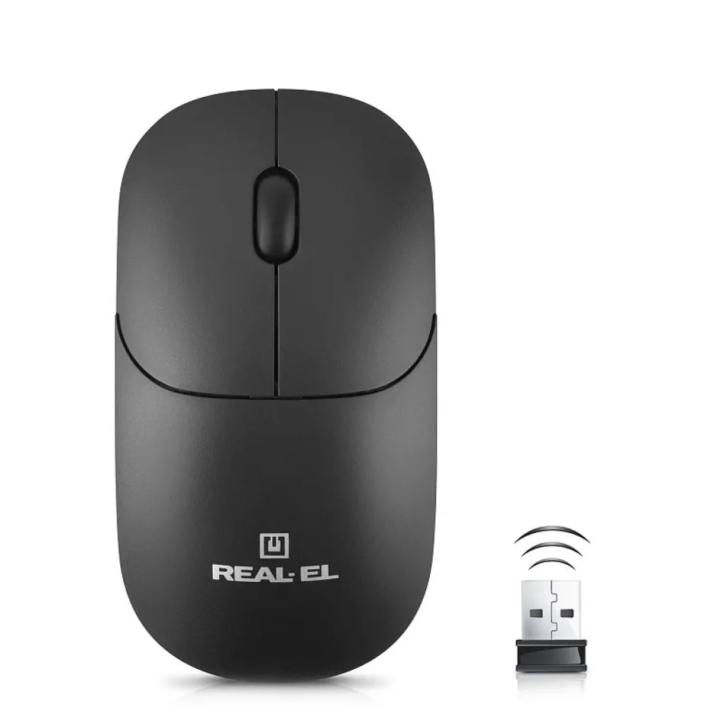 Миша бездротова REAL-EL RM-313 W Black, EL123200042 UA