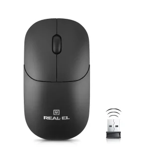 Мышь беспроводная REAL-EL RM-313 W Black, EL123200042 UA