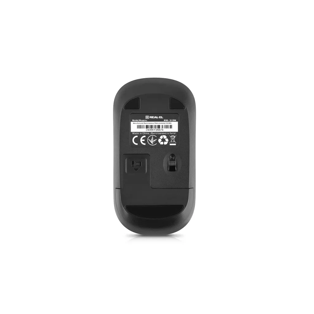Миша бездротова REAL-EL RM-313 W Black, EL123200042 UA
