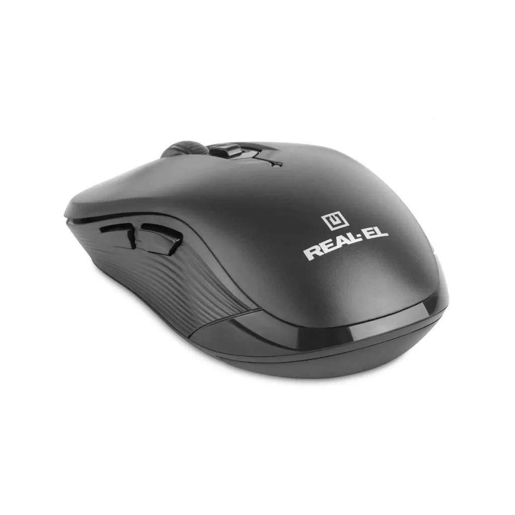 Мышь беспроводная REAL-EL RM-331 W Black, EL123200044 UA