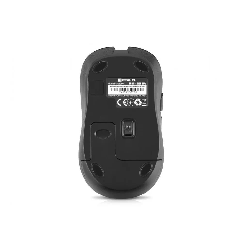 Мышь беспроводная REAL-EL RM-331 W Black, EL123200044 UA