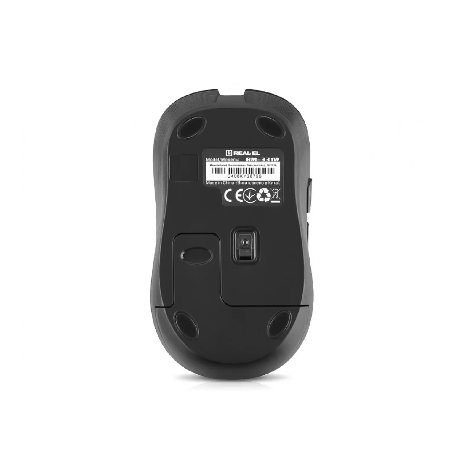 Мышь беспроводная REAL-EL RM-331 W Black, EL123200044 UA