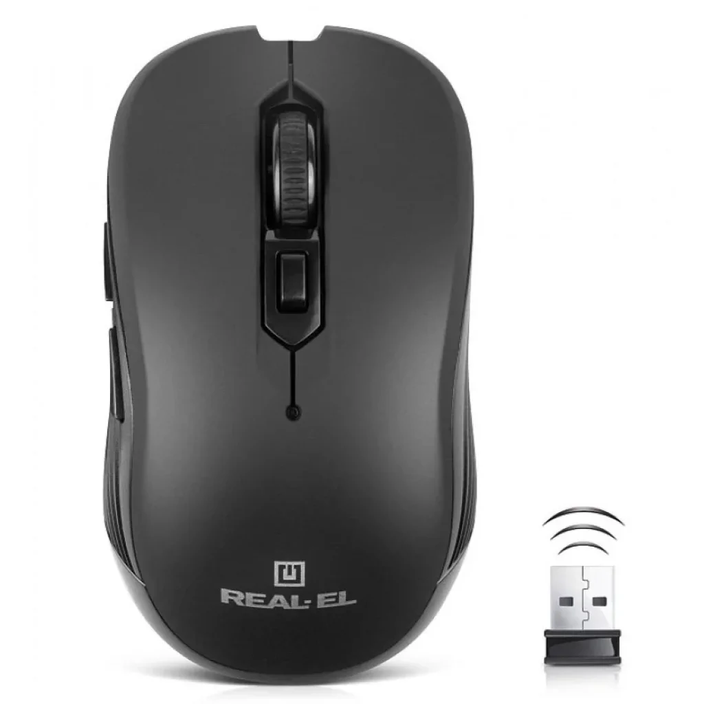 Мышь беспроводная REAL-EL RM-331 W Black, EL123200044 UA