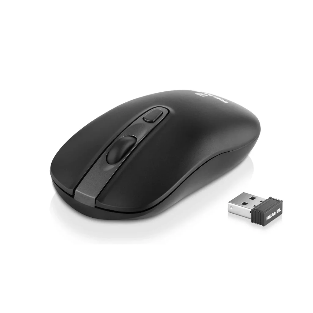 Миша бездротова REAL-EL RM-350 W Black, EL123200043 UA
