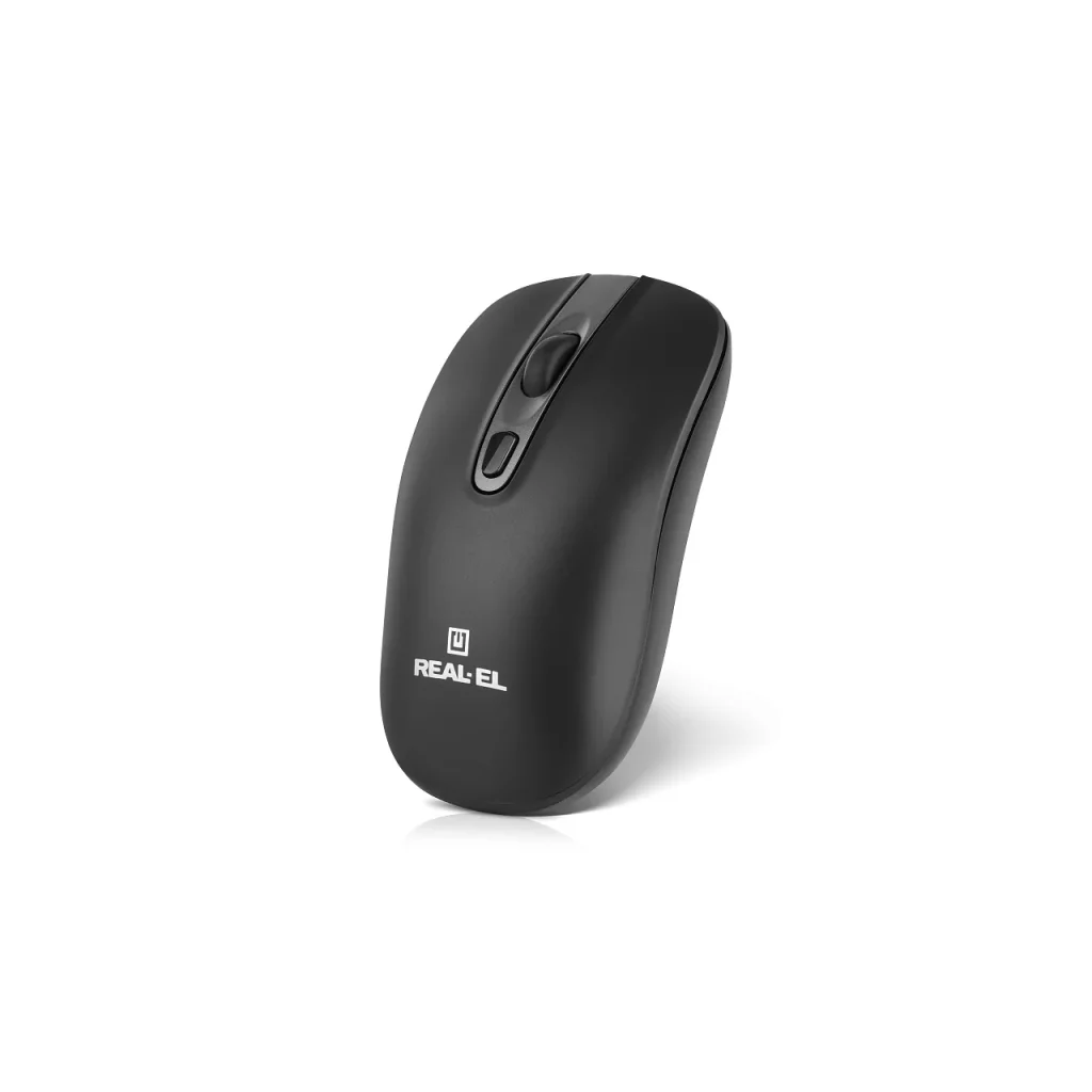 Миша бездротова REAL-EL RM-350 W Black, EL123200043 UA