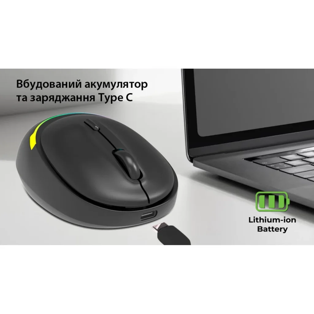 Мышь беспроводная REAL-EL RM-440 W Black, EL123200045 UA