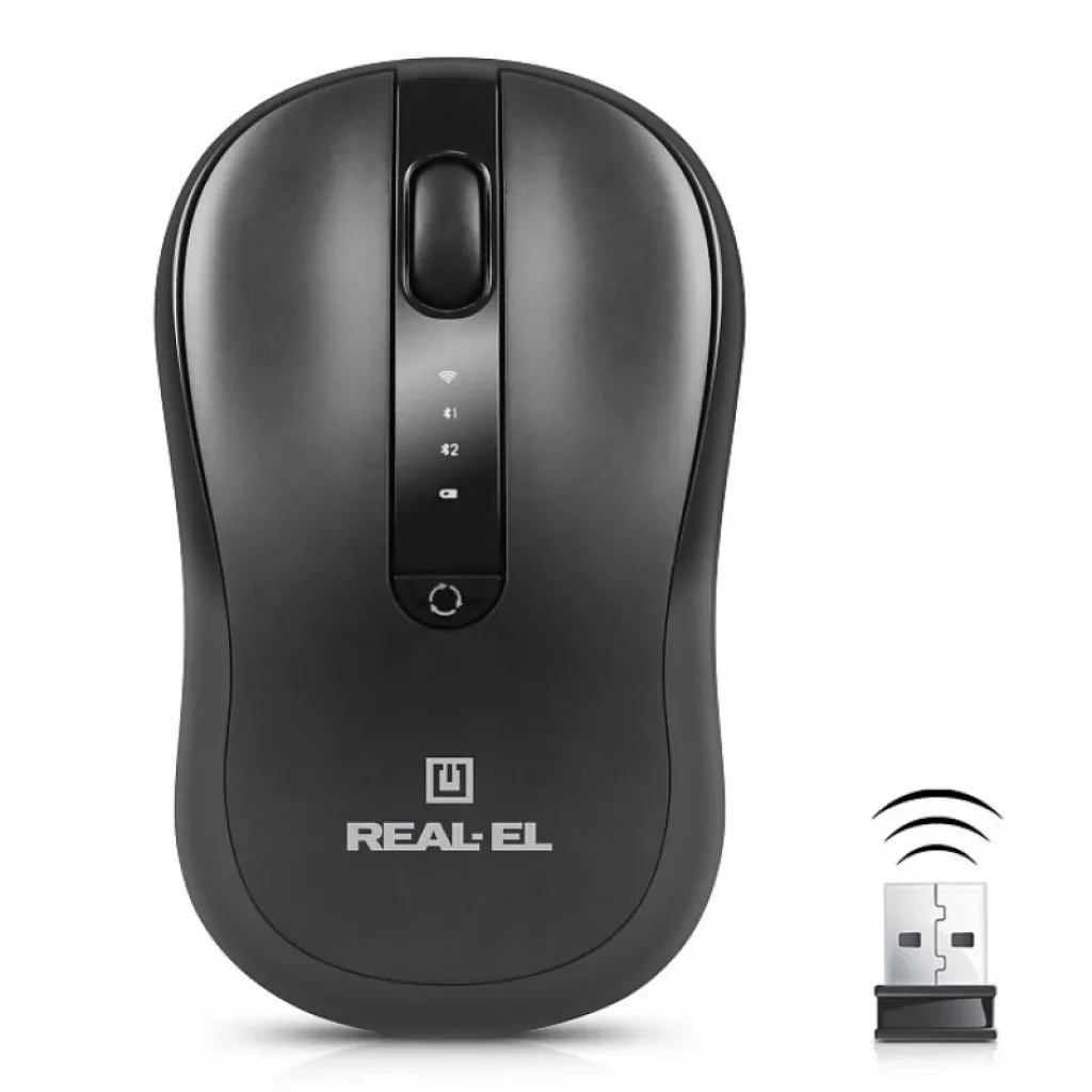 Миша бездротова REAL-EL RM-450 W Black, EL123200046 UA