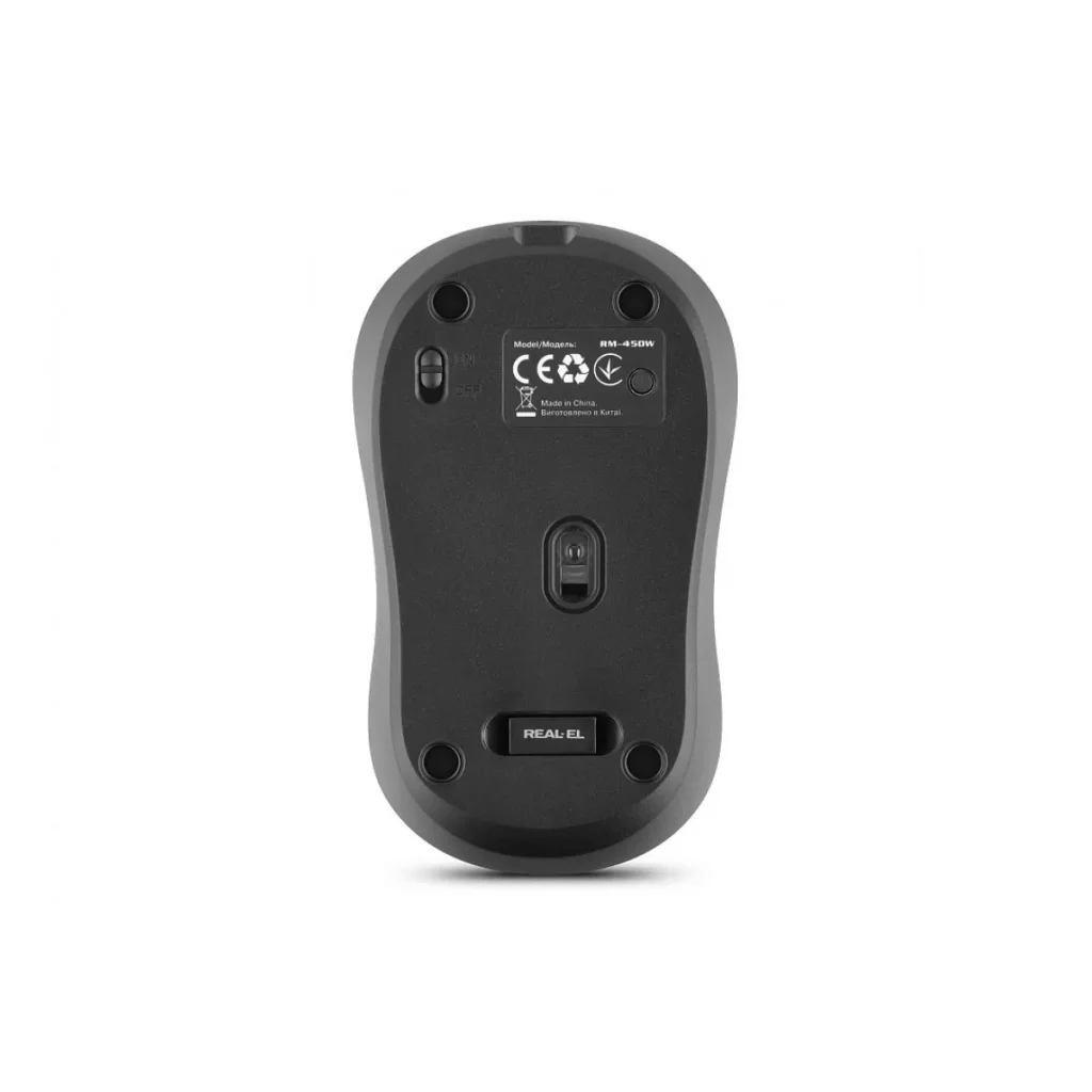 Миша бездротова REAL-EL RM-450 W Black, EL123200046 UA