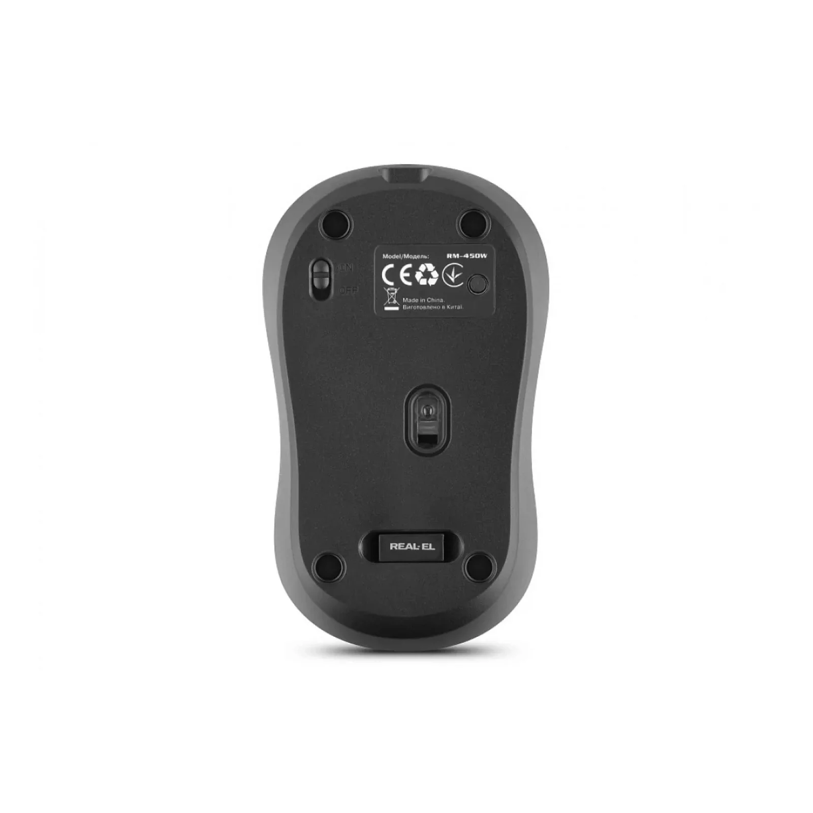 Миша бездротова REAL-EL RM-450 W Black, EL123200046 UA
