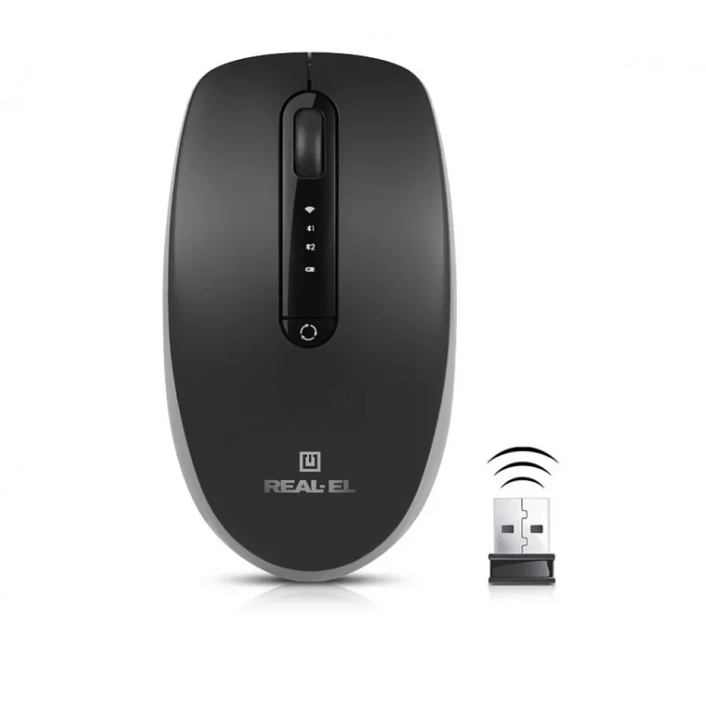 Мышь беспроводная REAL-EL RM-455 W Black, EL123200047 UA