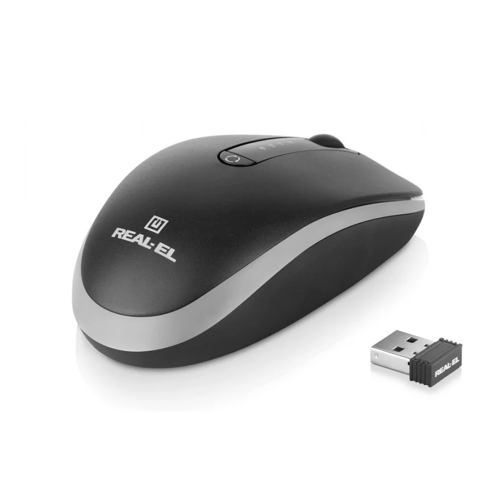 Мышь беспроводная REAL-EL RM-455 W Black, EL123200047 UA
