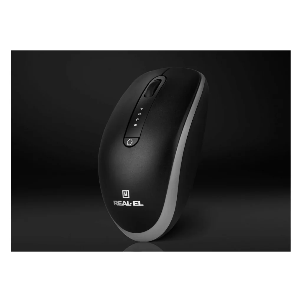 Мышь беспроводная REAL-EL RM-455 W Black, EL123200047 UA