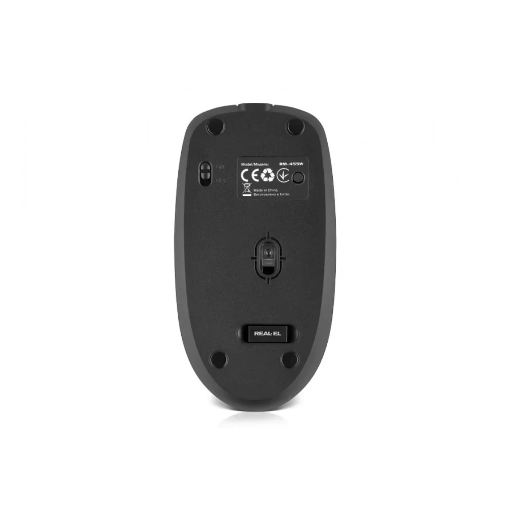 Мышь беспроводная REAL-EL RM-455 W Black, EL123200047 UA