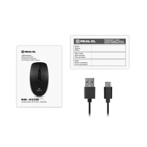 Мышь беспроводная REAL-EL RM-455 W Black, EL123200047 UA