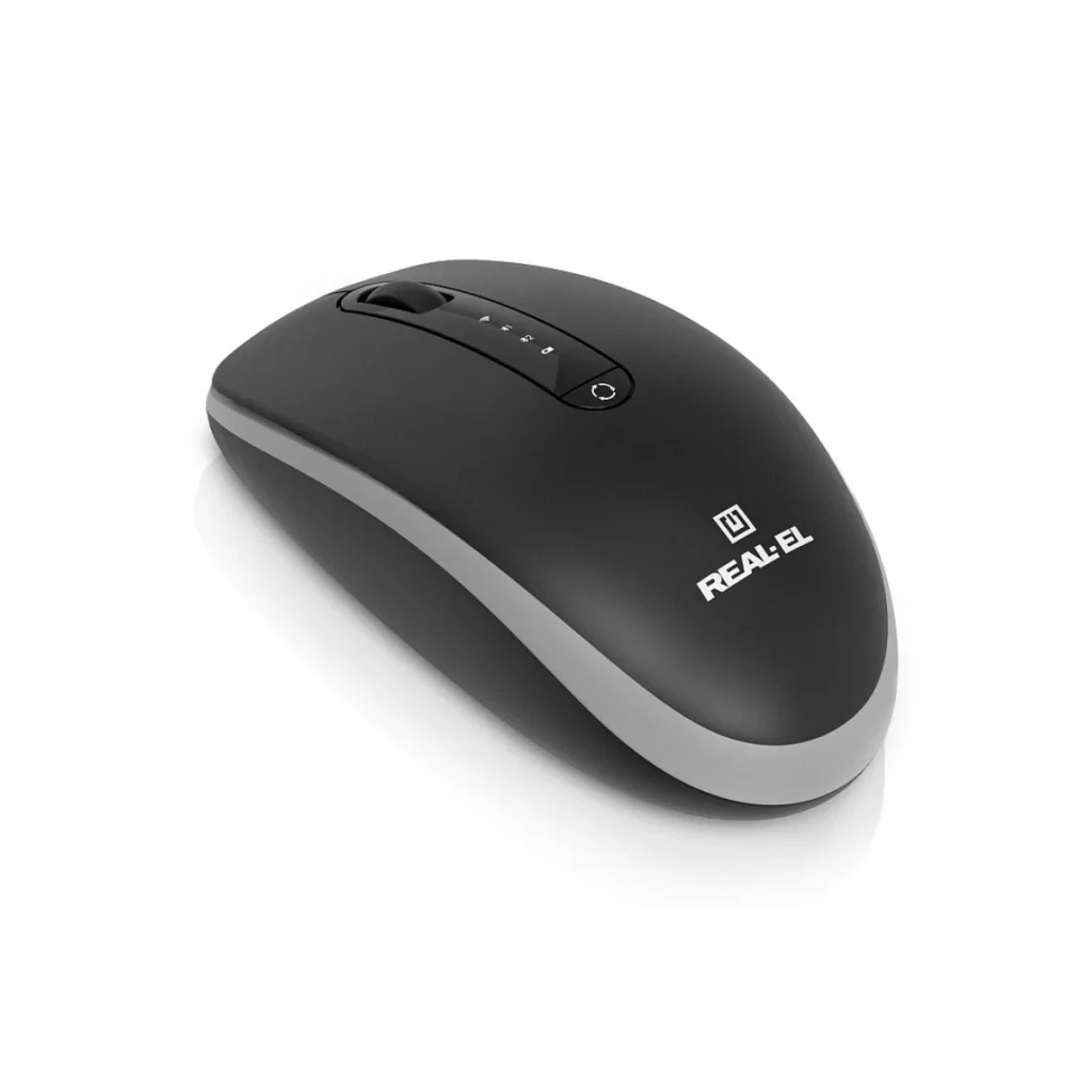 Мышь беспроводная REAL-EL RM-455 W Black, EL123200047 UA