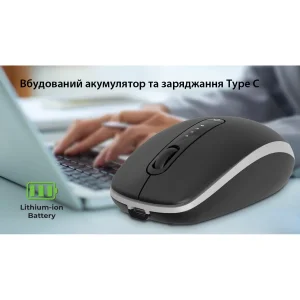 Мышь беспроводная REAL-EL RM-455 W Black, EL123200047 UA