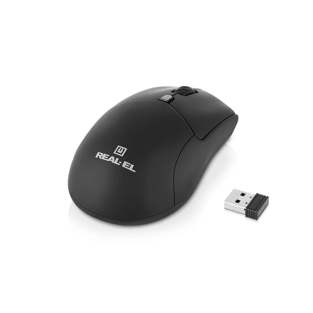Мышь беспроводная REAL-EL RM-460 W Black, EL123200048 UA