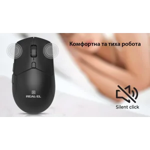 Мышь беспроводная REAL-EL RM-460 W Black, EL123200048 UA