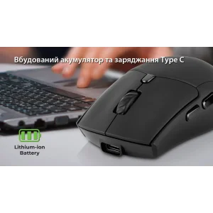 Мышь беспроводная REAL-EL RM-460 W Black, EL123200048 UA
