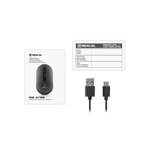 Мышь беспроводная REAL-EL RM-470W Dark Gray, EL123200049 UA