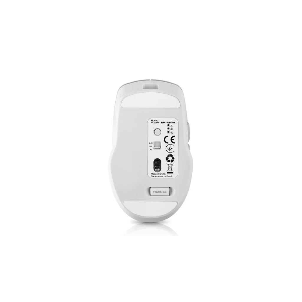 Миша бездротова REAL-EL RM-480 W White, EL123200050 UA