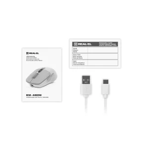 Миша бездротова REAL-EL RM-480 W White, EL123200050 UA