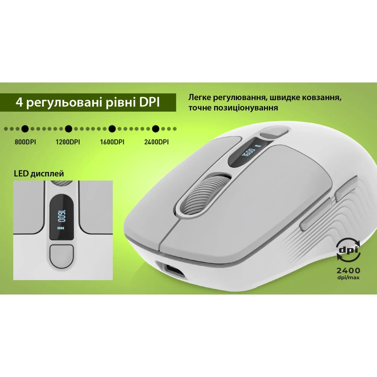 Мышь беспроводная REAL-EL RM-480 W White, EL123200050 UA