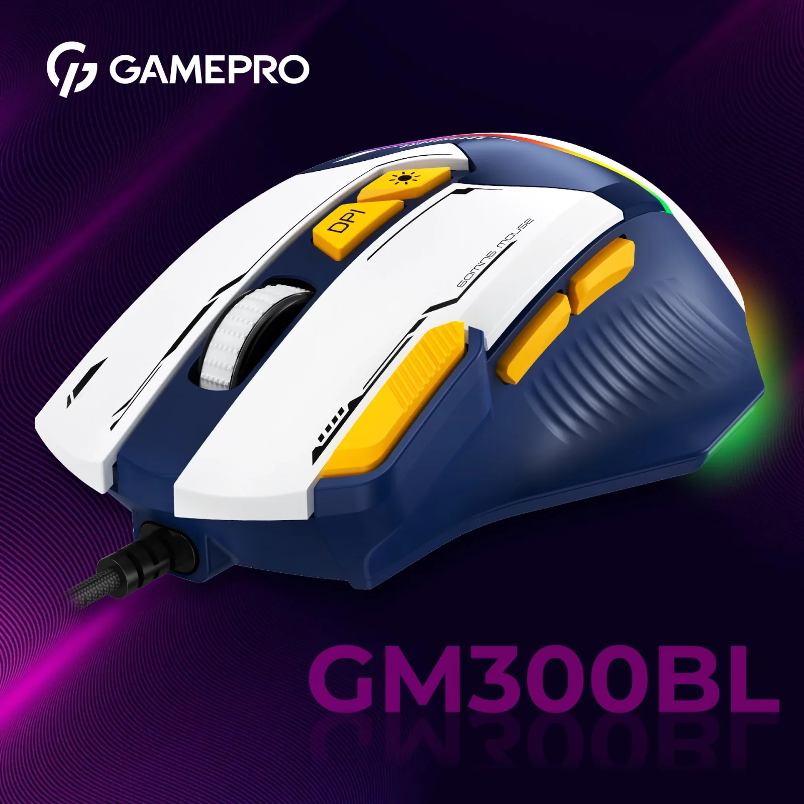 Миша GamePro GM300BL Blue-White UA