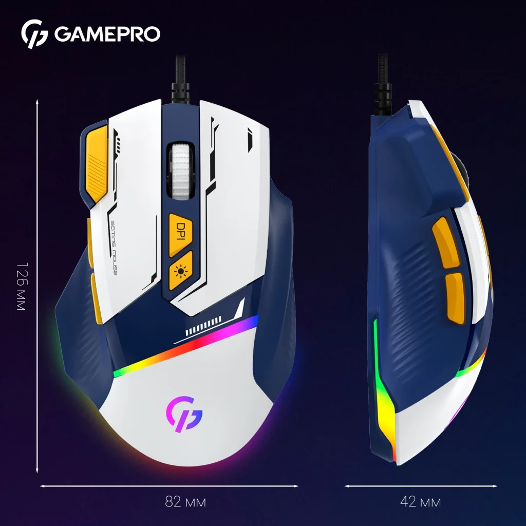 Миша GamePro GM300BL Blue-White UA